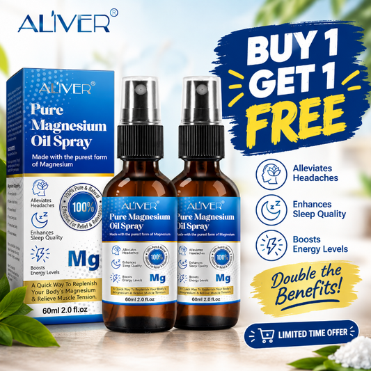 Pure Magnesium Oil Spray 60ml – Buy 1 Get 1 Free | Feet & Body